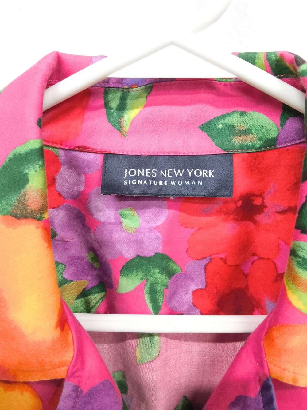 Jones New York Signature Vibrant Floral Button-Down Blouse - Picture 5 of 5